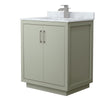 Custom image for Light Green with Brushed Nickel Trim / White Carrara Marble / No Mirror