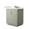 Custom image for Light Green with Brushed Nickel Trim / White Cultured Marble / No Mirror