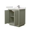Custom image for Light Green with Brushed Nickel Trim / White Quartz / No Mirror