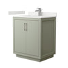 Custom image for Light Green with Brushed Nickel Trim / White Quartz / No Mirror