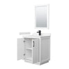 Custom image for White with Matte Black Trim / Carrara Cultured Marble / 24