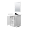 Custom image for White with Matte Black Trim / Carrara Cultured Marble / 24