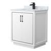 Custom image for White with Matte Black Trim / White Carrara Marble / No Mirror