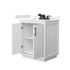 Custom image for White with Matte Black Trim / White Cultured Marble / No Mirror