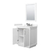 Custom image for White with Brushed Nickel Trim / Carrara Cultured Marble / 24