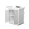 Custom image for White with Brushed Nickel Trim / Carrara Cultured Marble / No Mirror