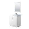 Custom image for White with Brushed Nickel Trim / White Carrara Marble / 24