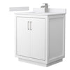 Custom image for White with Brushed Nickel Trim / White Cultured Marble / No Mirror