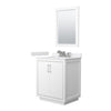 Custom image for White with Brushed Nickel Trim / White Cultured Marble / 24