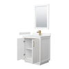 Custom image for White with Satin Bronze Trim / Carrara Cultured Marble / 24