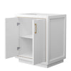 Custom image for White with Satin Bronze Trim / No Mirror
