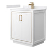 Custom image for White with Satin Bronze Trim / White Cultured Marble / No Mirror