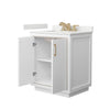 Custom image for White with Satin Bronze Trim / White Quartz / No Mirror