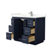 Custom image for Dark Blue with Brushed Nickel Trim / Giotto Quartz / No Mirror