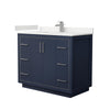 Custom image for Dark Blue with Brushed Nickel Trim / White Quartz / No Mirror