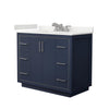 Custom image for Dark Blue with Brushed Nickel Trim / White Quartz / No Mirror