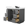 Custom image for Dark Gray with Matte Black Trim / Carrara Cultured Marble / No Mirror