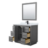 Custom image for Dark Gray with Matte Black Trim / White Carrara Marble / 34