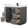 Custom image for Dark Gray with Matte Black Trim / White Cultured Marble / No Mirror