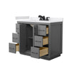 Custom image for Dark Gray with Matte Black Trim / White Cultured Marble / No Mirror