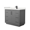 Custom image for Dark Gray with Matte Black Trim / White Quartz / No Mirror