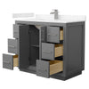 Custom image for Dark Gray with Brushed Nickel Trim / Carrara Cultured Marble / No Mirror