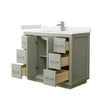 Custom image for Light Green with Brushed Nickel Trim / White Quartz / No Mirror