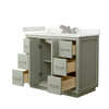 Custom image for Light Green with Brushed Nickel Trim / White Quartz / No Mirror