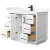 Custom image for White with Matte Black Trim / Carrara Cultured Marble / No Mirror