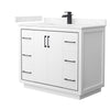 Custom image for White with Matte Black Trim / Carrara Cultured Marble / No Mirror