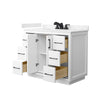 Custom image for White with Matte Black Trim / Carrara Cultured Marble / No Mirror