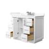 Custom image for White with Brushed Nickel Trim / Giotto Quartz / No Mirror
