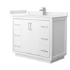 Custom image for White with Brushed Nickel Trim / White Cultured Marble / No Mirror