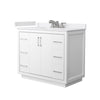 Custom image for White with Brushed Nickel Trim / White Cultured Marble / No Mirror