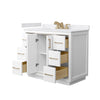 Custom image for White with Satin Bronze Trim / White Cultured Marble / No Mirror