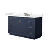Custom image for Dark Blue with Brushed Nickel Trim / Carrara Cultured Marble / No Mirror