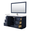 Custom image for Dark Blue with Brushed Nickel Trim / White Cultured Marble / 58