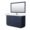 Custom image for Dark Blue with Brushed Nickel Trim / White Cultured Marble / 58