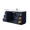 Custom image for Dark Blue with Brushed Nickel Trim / White Cultured Marble / No Mirror