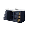 Custom image for Dark Blue with Brushed Nickel Trim / White Cultured Marble / No Mirror