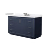 Custom image for Dark Blue with Brushed Nickel Trim / White Cultured Marble / No Mirror