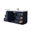Custom image for Dark Blue with Brushed Nickel Trim / White Quartz / No Mirror
