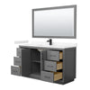 Custom image for Dark Gray with Matte Black Trim / Carrara Cultured Marble / 58