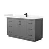 Custom image for Dark Gray with Matte Black Trim / Carrara Cultured Marble / No Mirror