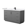 Custom image for Dark Gray with Matte Black Trim / White Cultured Marble / No Mirror