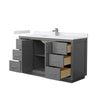 Custom image for Dark Gray with Brushed Nickel Trim / White Cultured Marble / No Mirror