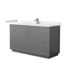 Custom image for Dark Gray with Brushed Nickel Trim / White Cultured Marble / No Mirror