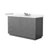 Custom image for Dark Gray with Brushed Nickel Trim / White Cultured Marble / No Mirror