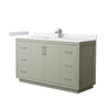 Custom image for Light Green with Brushed Nickel Trim / White Cultured Marble / No Mirror