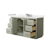 Custom image for Light Green with Brushed Nickel Trim / White Quartz / No Mirror